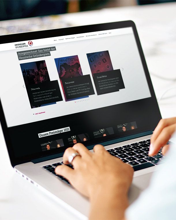 Die Homepage von Hessischer Gründerpreis ist eine Entwicklung und Referenz der WOA Webdesignagentur